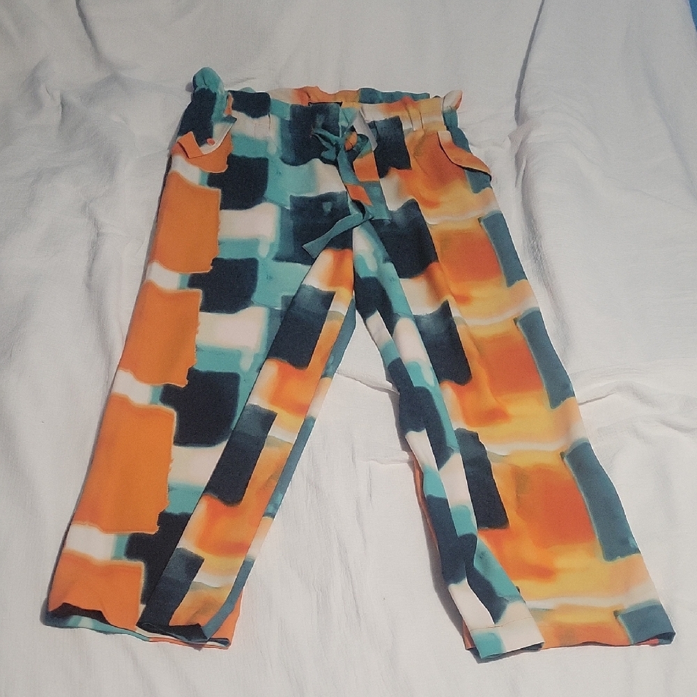 New York & Company Multicolor Abstract Pants